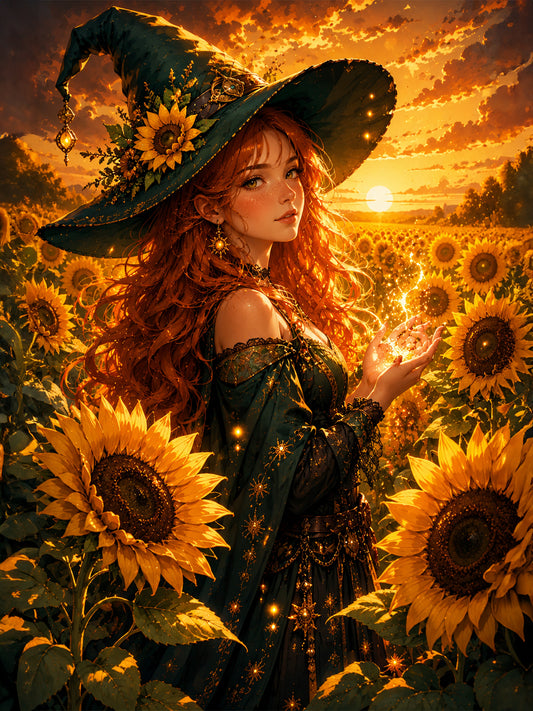 Diamond Painting - Sonnenblumen Hexe