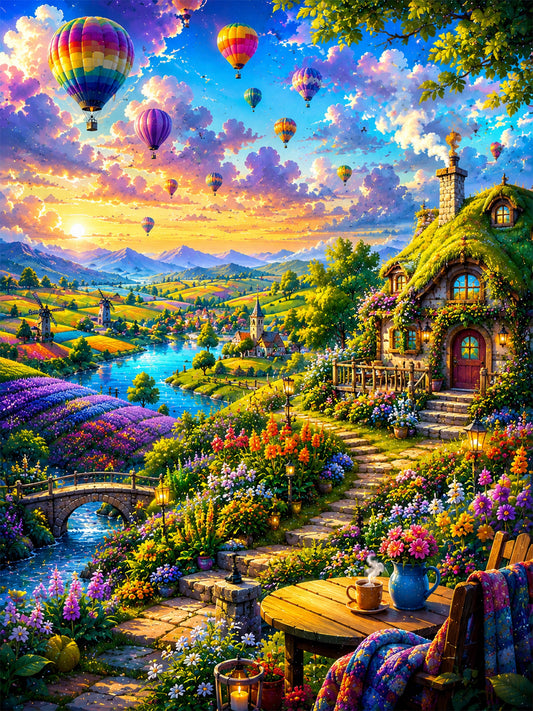 Diamond Painting - Bunte Ballonreise