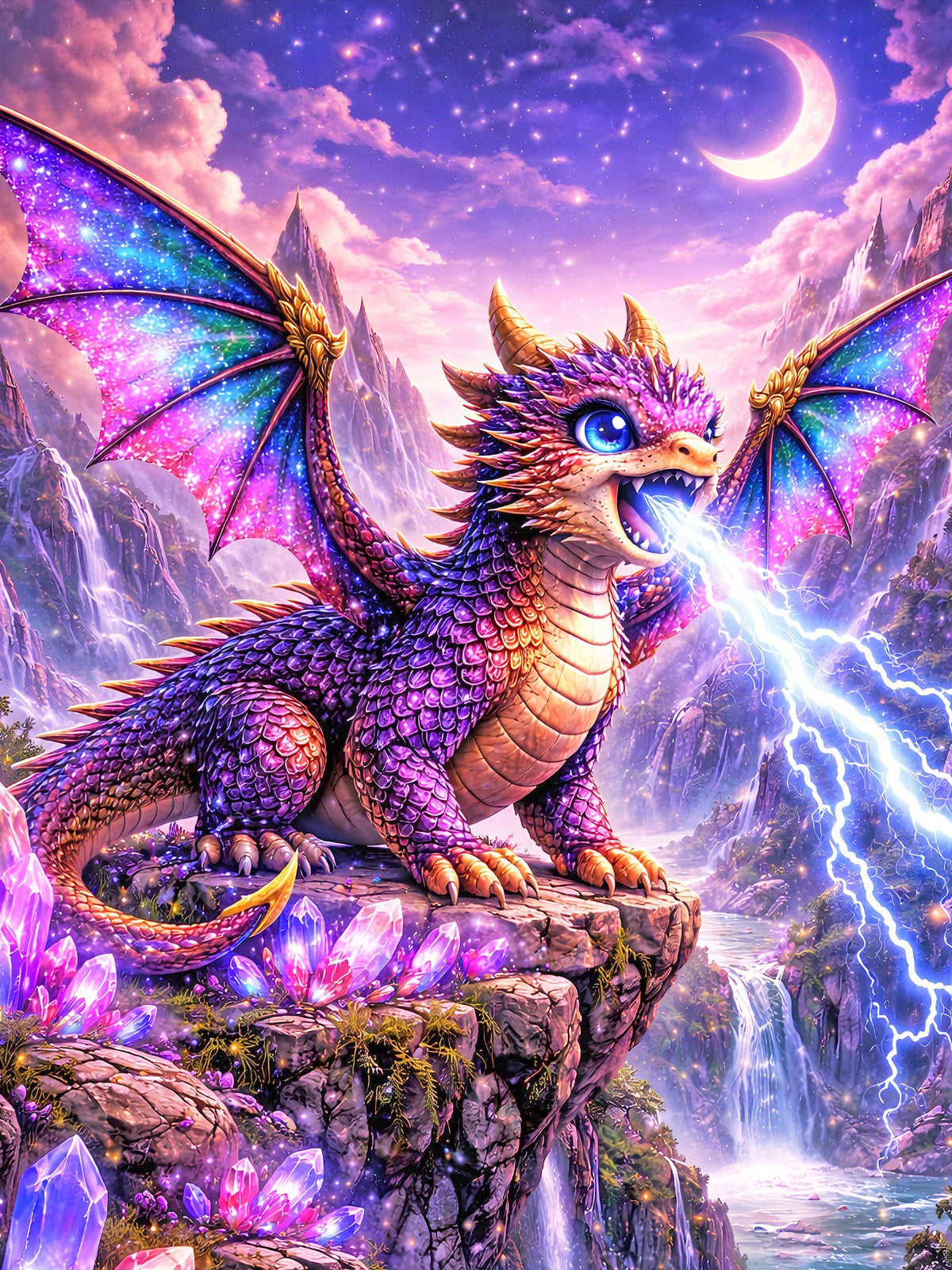 Diamond Painting – Drako der Mondwächter