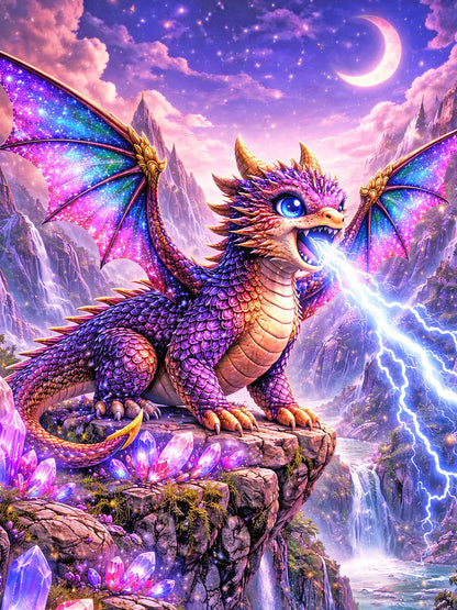 Diamond Painting – Drako der Mondwächter