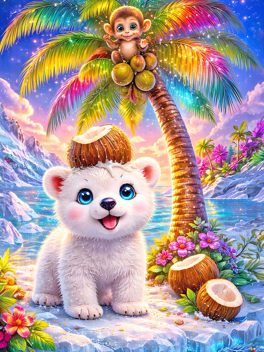 Diamond Painting – Kokos der Eisbär