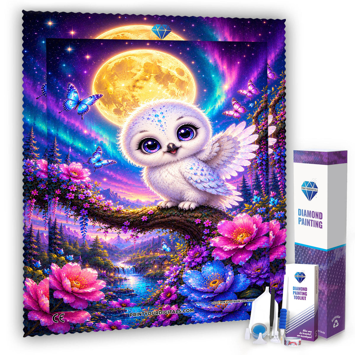 Diamond Painting - Eule im Mondlicht