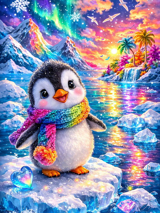Diamond Painting – Regenbogen-Pinguin