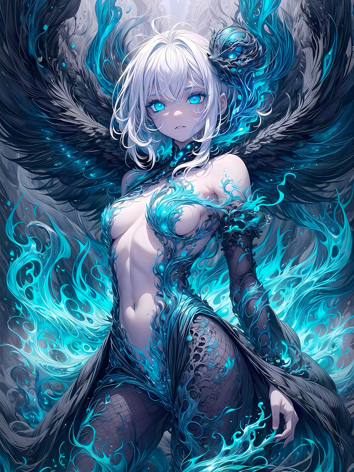 Diamond Painting - Blaue Schattenengel