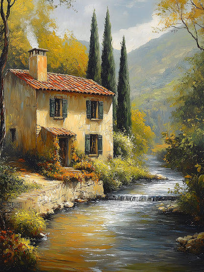Diamond Painting - Haus am Fluss