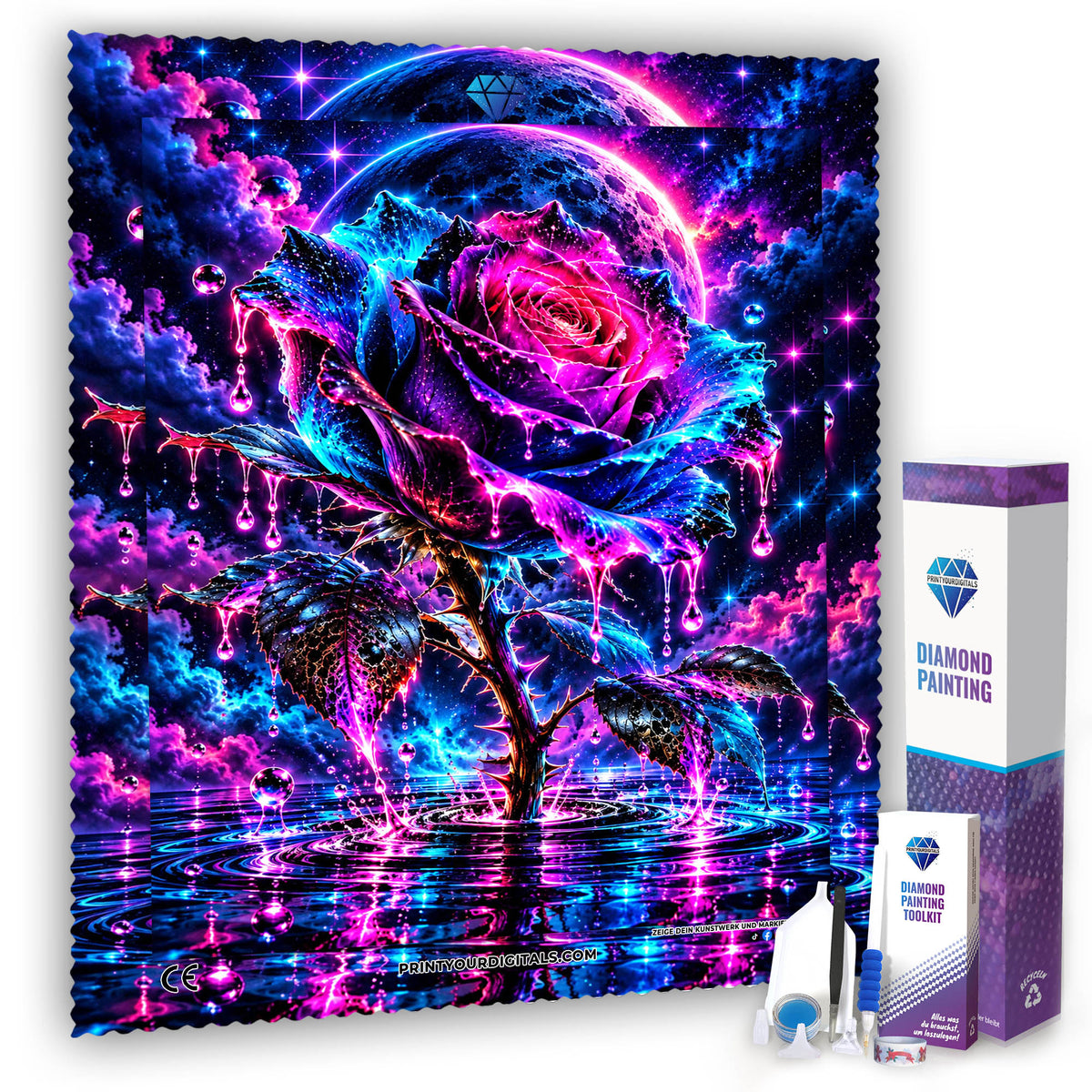 Diamond Painting - Mitternachtsrose