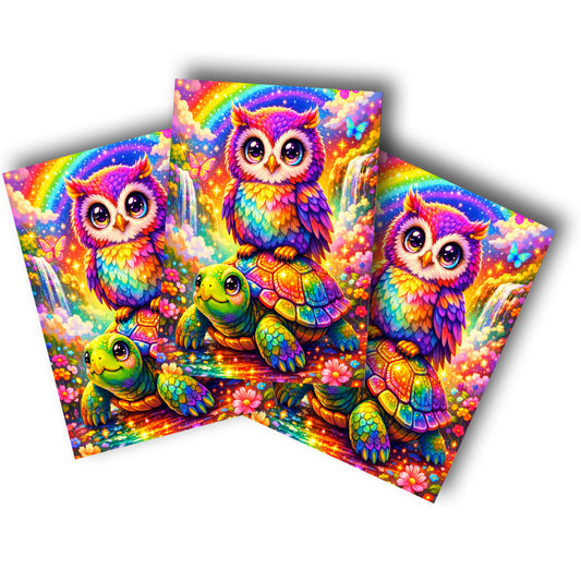 Sticker – Schildkröte und Eule