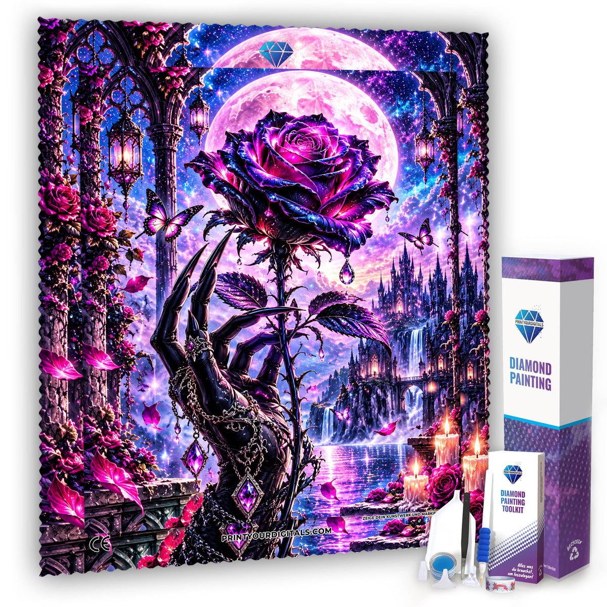 Diamond Painting – Rose der ewigen Nacht