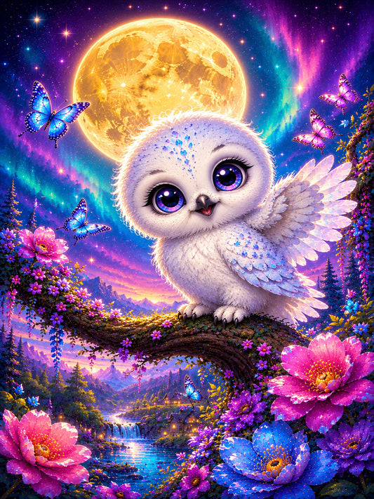 Diamond Painting - Eule im Mondlicht