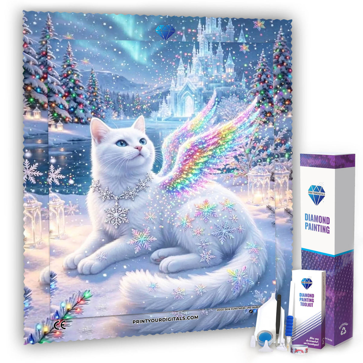 Diamond Painting - Schneekätzchen