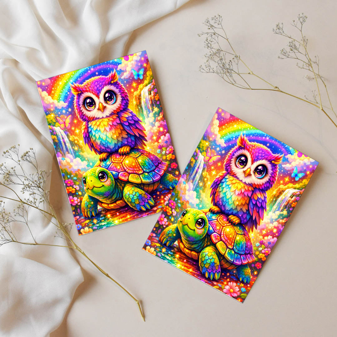 Sticker – Schildkröte und Eule