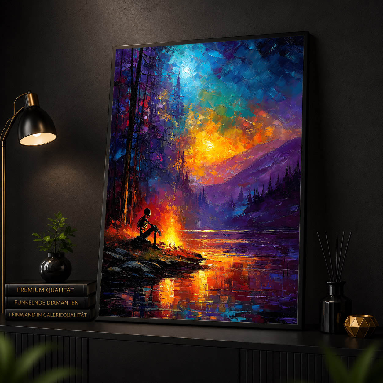 Diamond Painting - Lagerfeuer am Bergsee