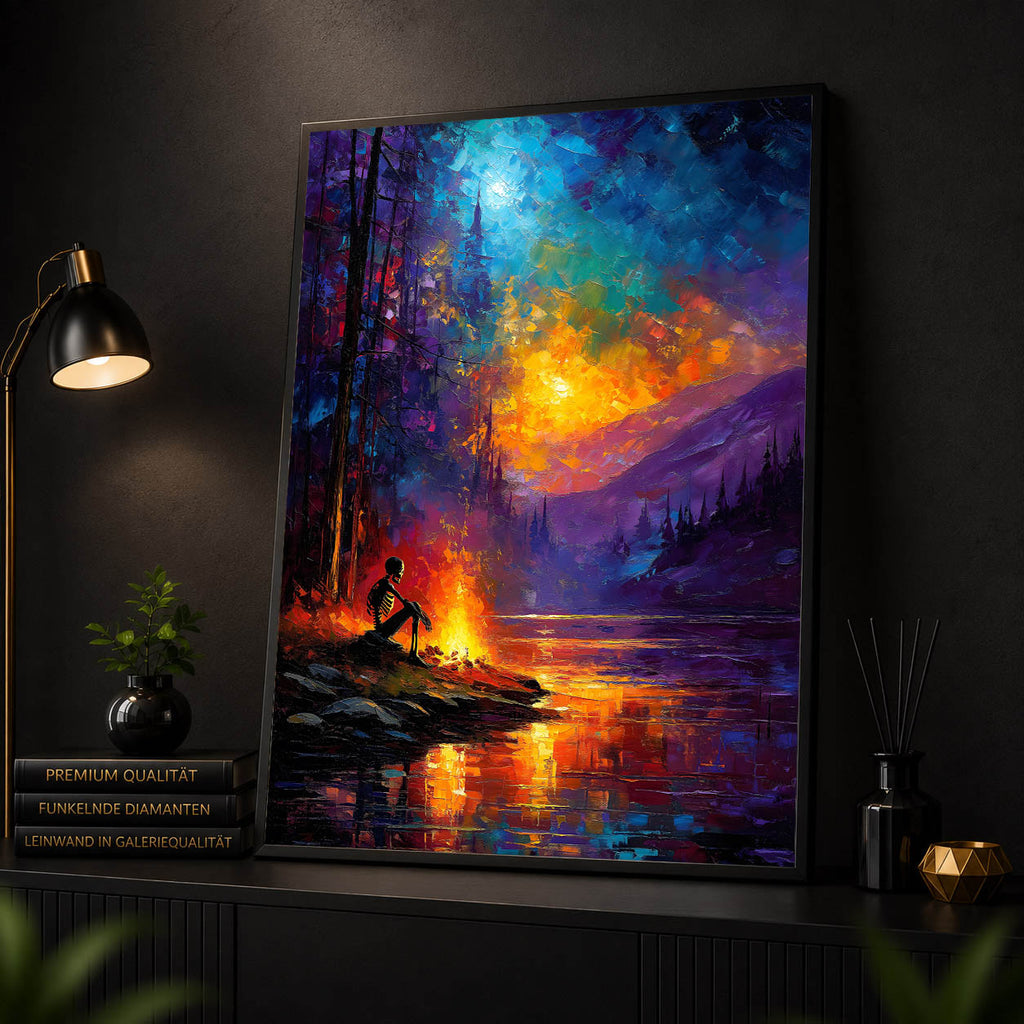 Diamond Painting - Lagerfeuer am Bergsee