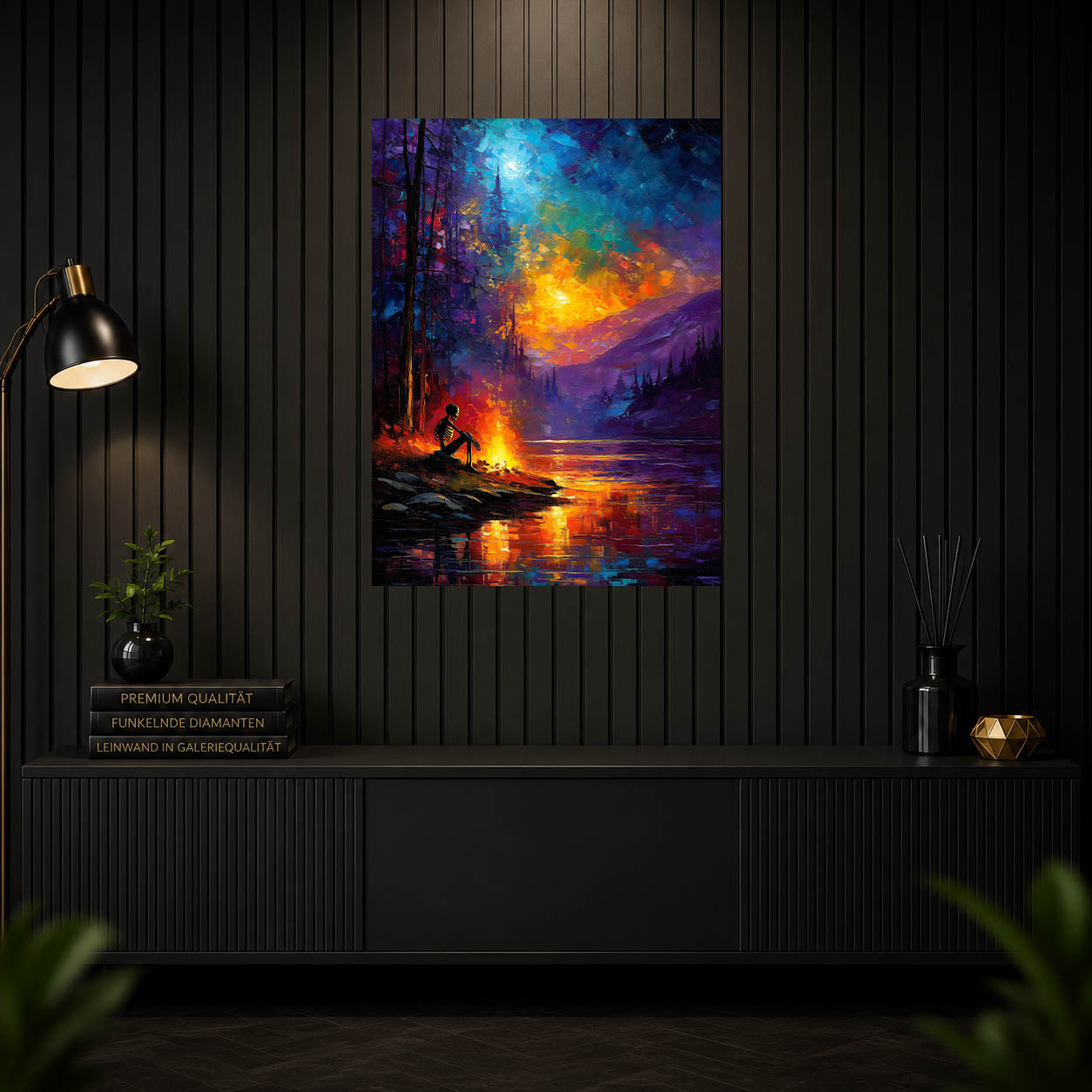 Diamond Painting - Lagerfeuer am Bergsee