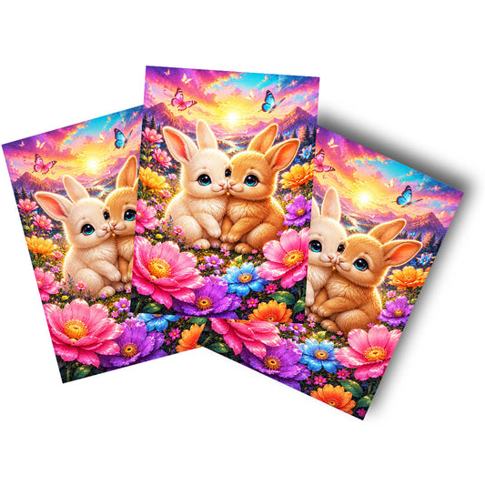 Sticker – Hasenliebe im Blütenmeer
