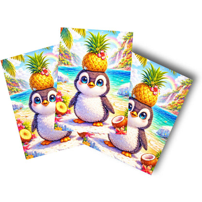Sticker – Tropischer Pinguintraum