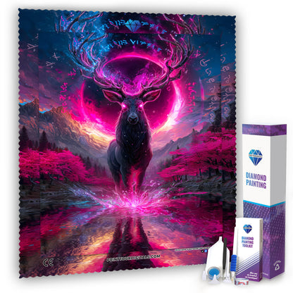 Diamond Painting - Hirsch im Neonmond