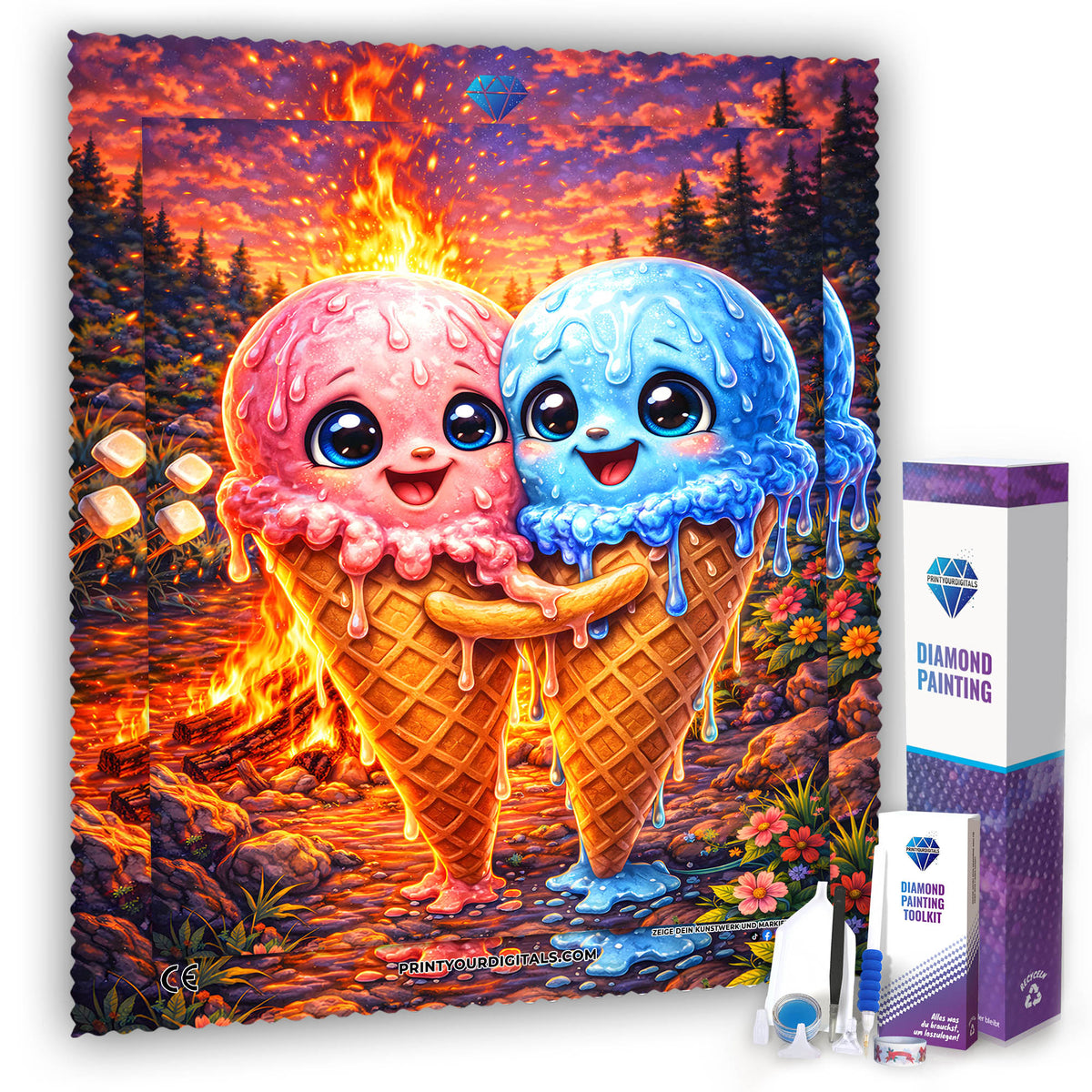 Diamond Painting - Kawaii Eiscreme