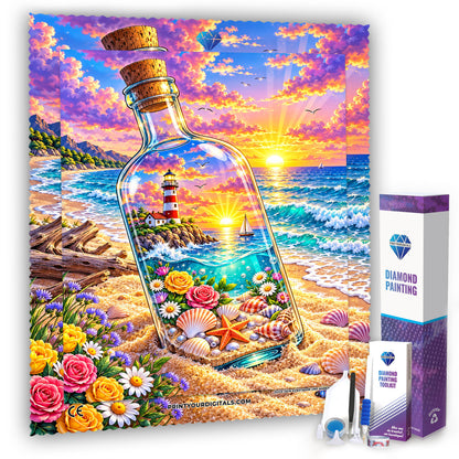 Diamond Painting - Flaschenpost