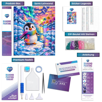 Diamond Painting – Regenbogen-Pinguin