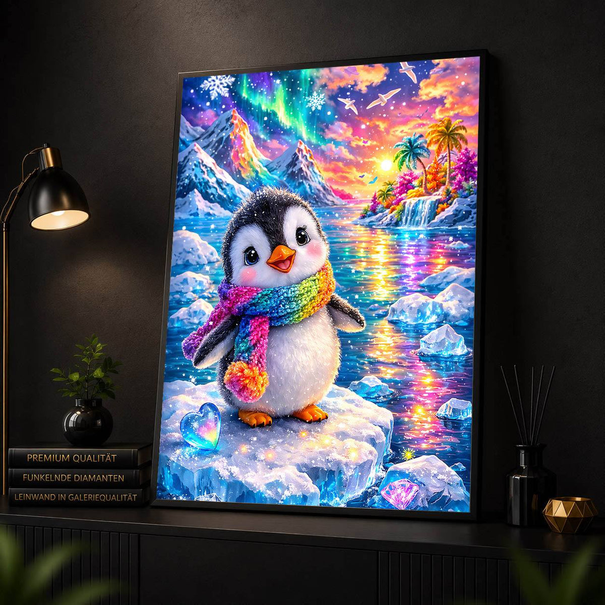 Diamond Painting – Regenbogen-Pinguin
