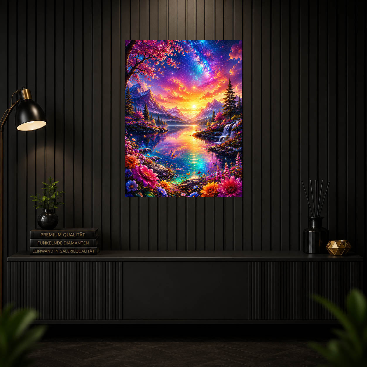 Diamond Painting - Blütensee im Regenbogenlicht