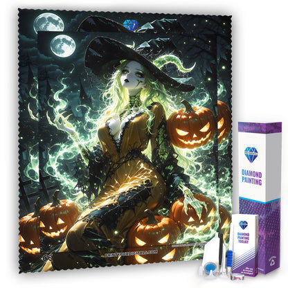 Diamond Painting - Hexe der Kürbisnacht