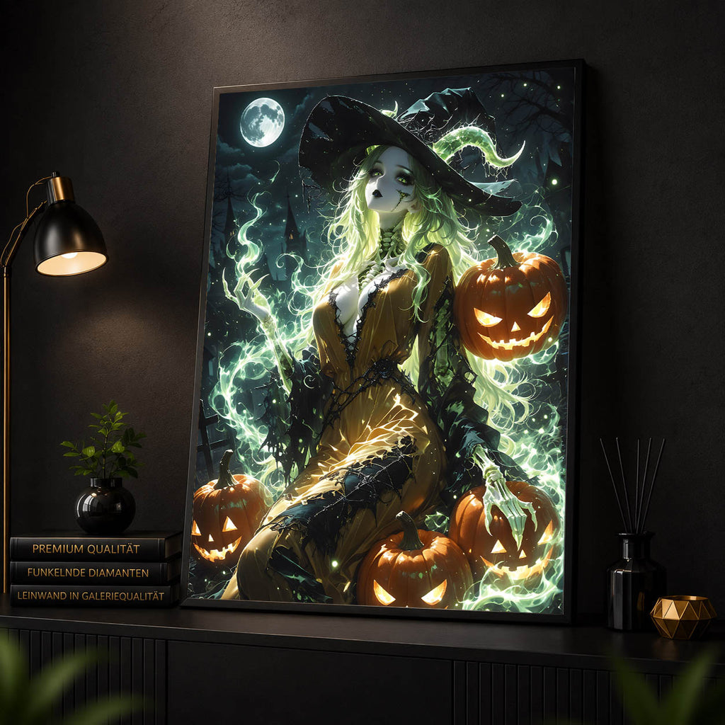 Diamond Painting - Hexe der Kürbisnacht