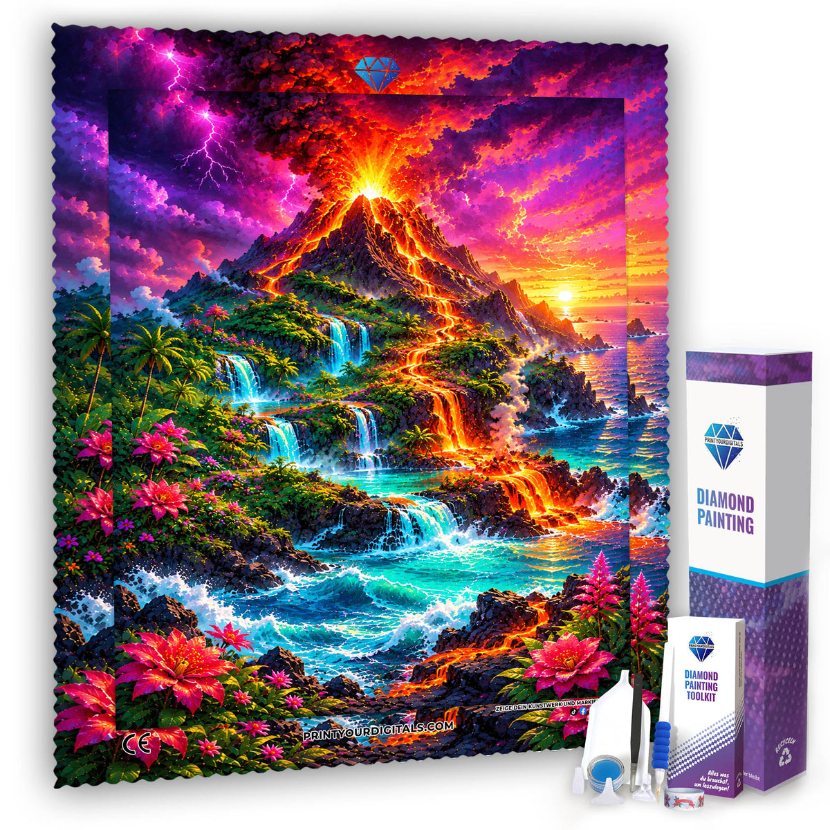 Diamond Painting - Vulkaninsel