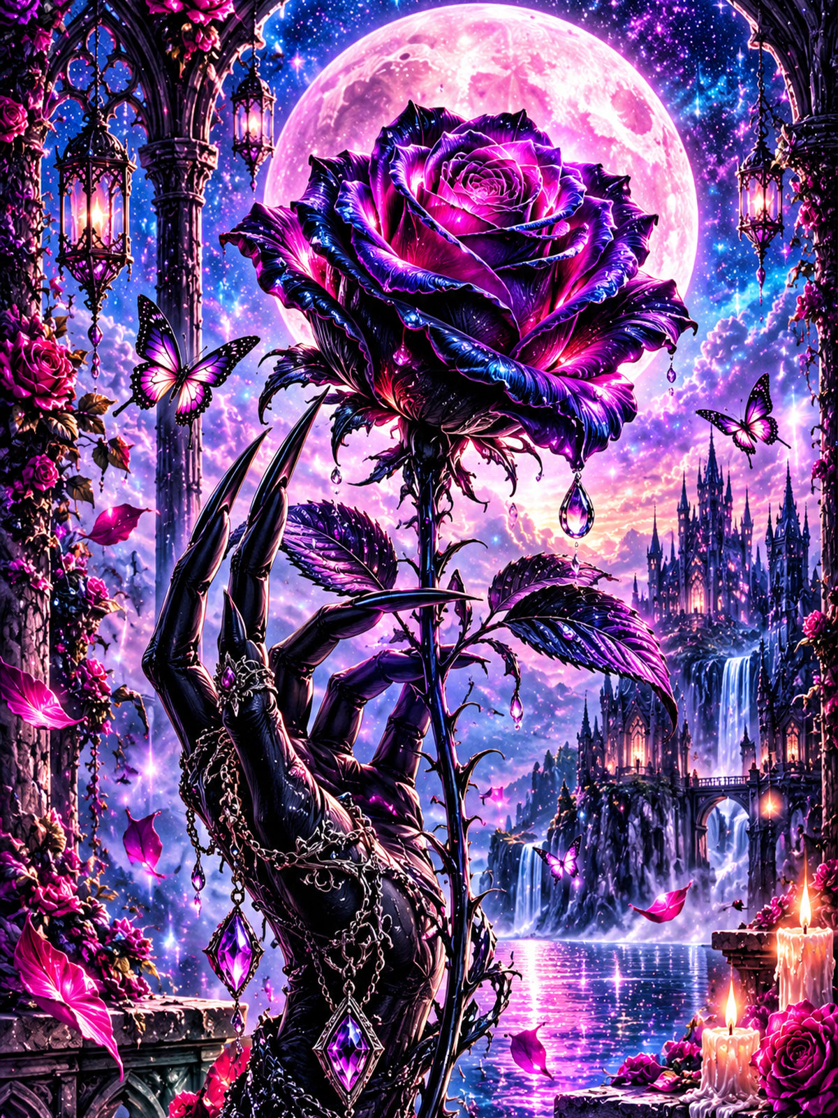 Diamond Painting – Rose der ewigen Nacht