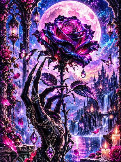Diamond Painting – Rose der ewigen Nacht