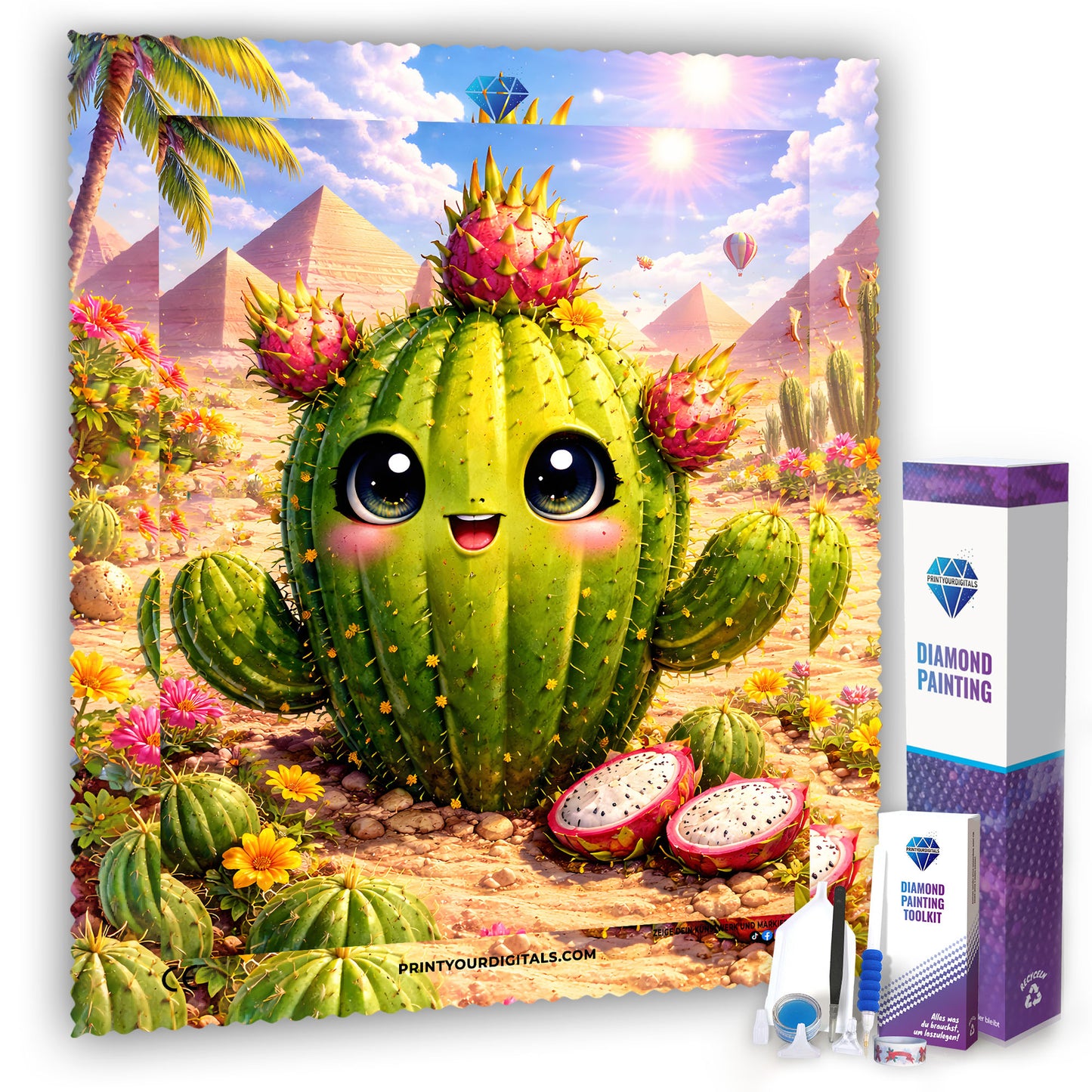 Diamond Painting - Drachenfrucht Kaktus