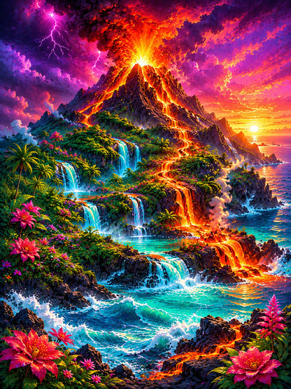Diamond Painting - Vulkaninsel