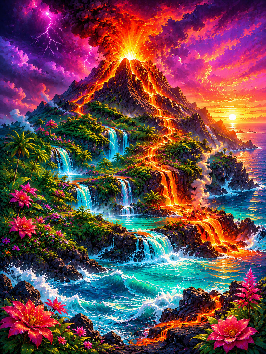 Diamond Painting - Vulkaninsel