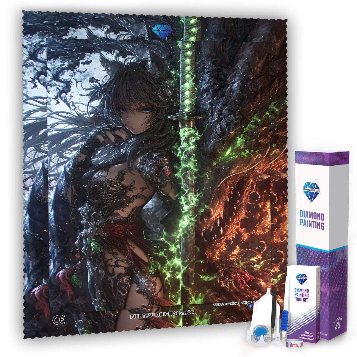 Diamond Painting - Dunkle Schwertmagierin Amira