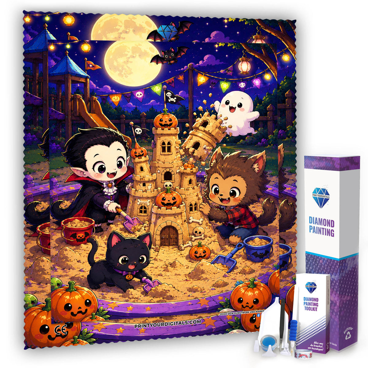 Diamond Painting - Halloween im Sandkasten