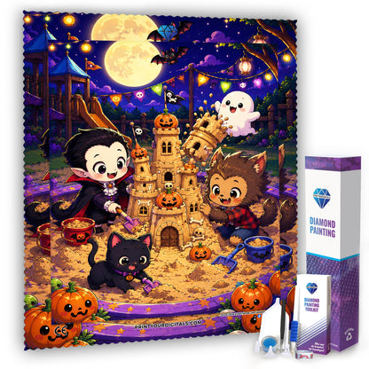 Diamond Painting - Halloween im Sandkasten