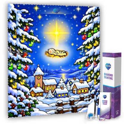 Diamond Painting – Weihnachtsmelodie der Heiligen Nacht