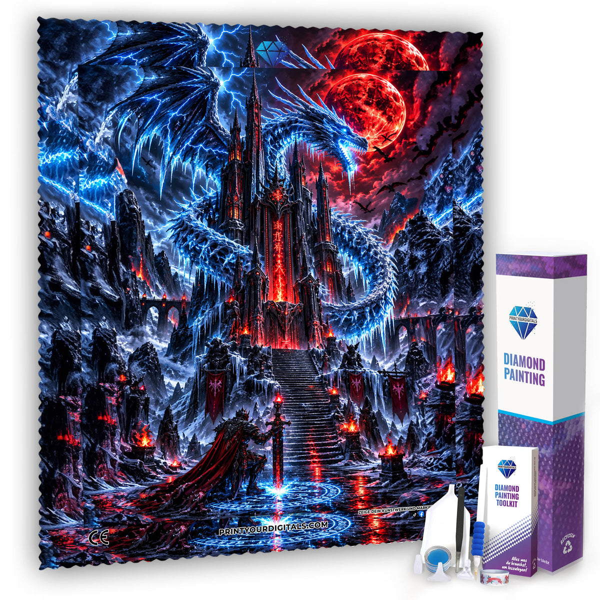 Diamond Painting - Festung des Eisdrachen