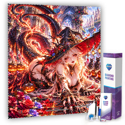 Diamond Painting - Hexe des Feuerdrachen