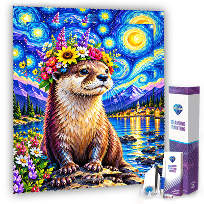 Diamond Painting - Otter Bilbo in der Sternennacht