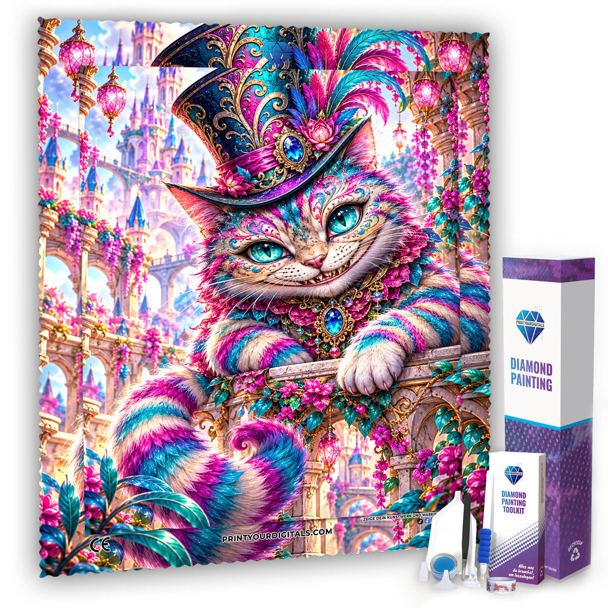 Diamond Painting - Grinsekatze Magie