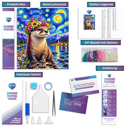 Diamond Painting - Otter Bilbo in der Sternennacht