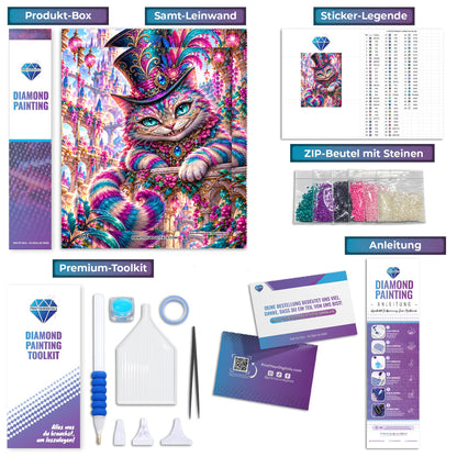 Diamond Painting - Grinsekatze Magie