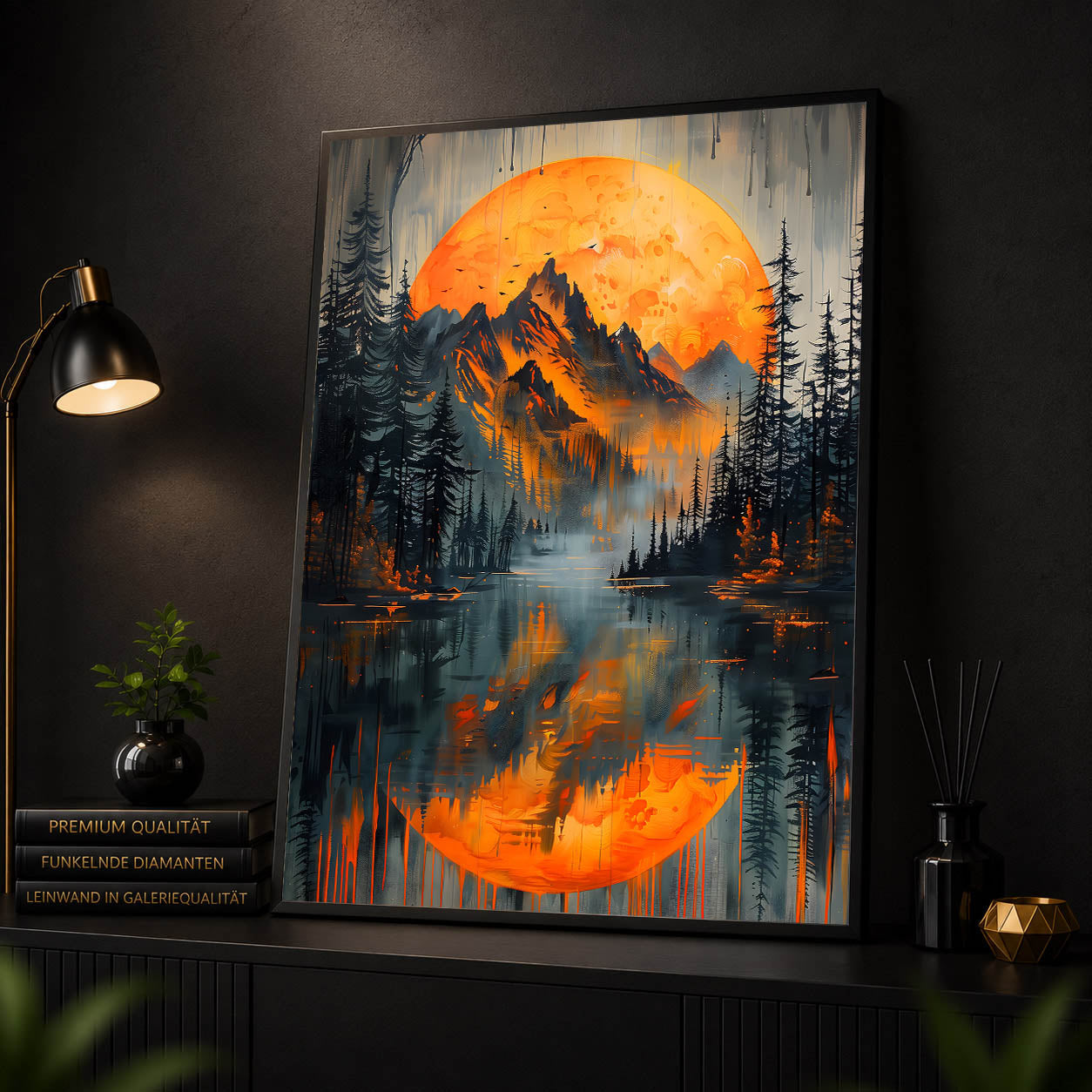 Diamond Painting - Orangefarbener Mondsee