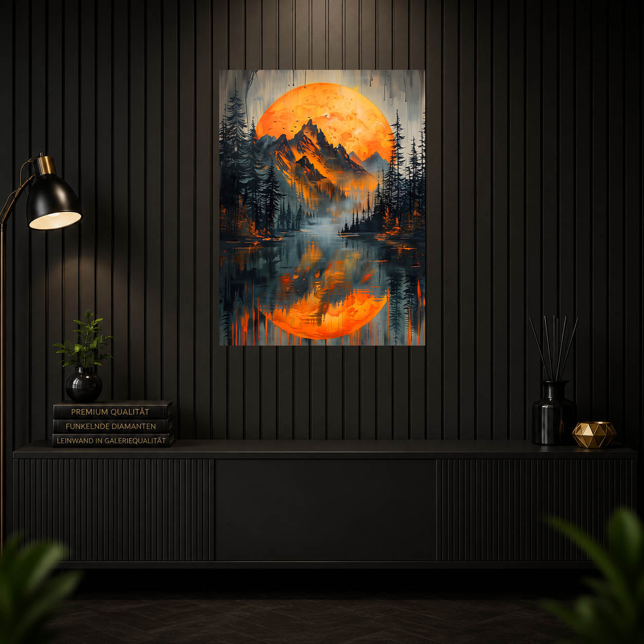 Diamond Painting - Orangefarbener Mondsee