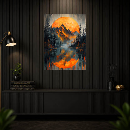 Diamond Painting - Orangefarbener Mondsee
