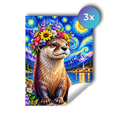 Sticker – Otter Bilbo in der Sternennacht