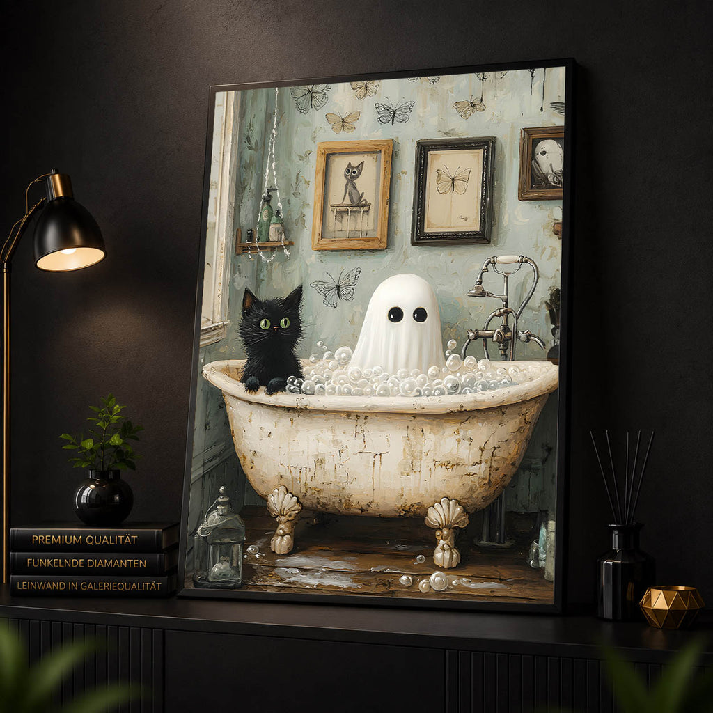 Diamond Painting – Geisterbad und Samtpfote