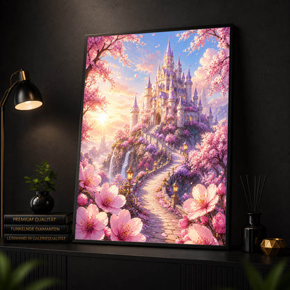 Diamond Painting - Kirschblüten Schloss